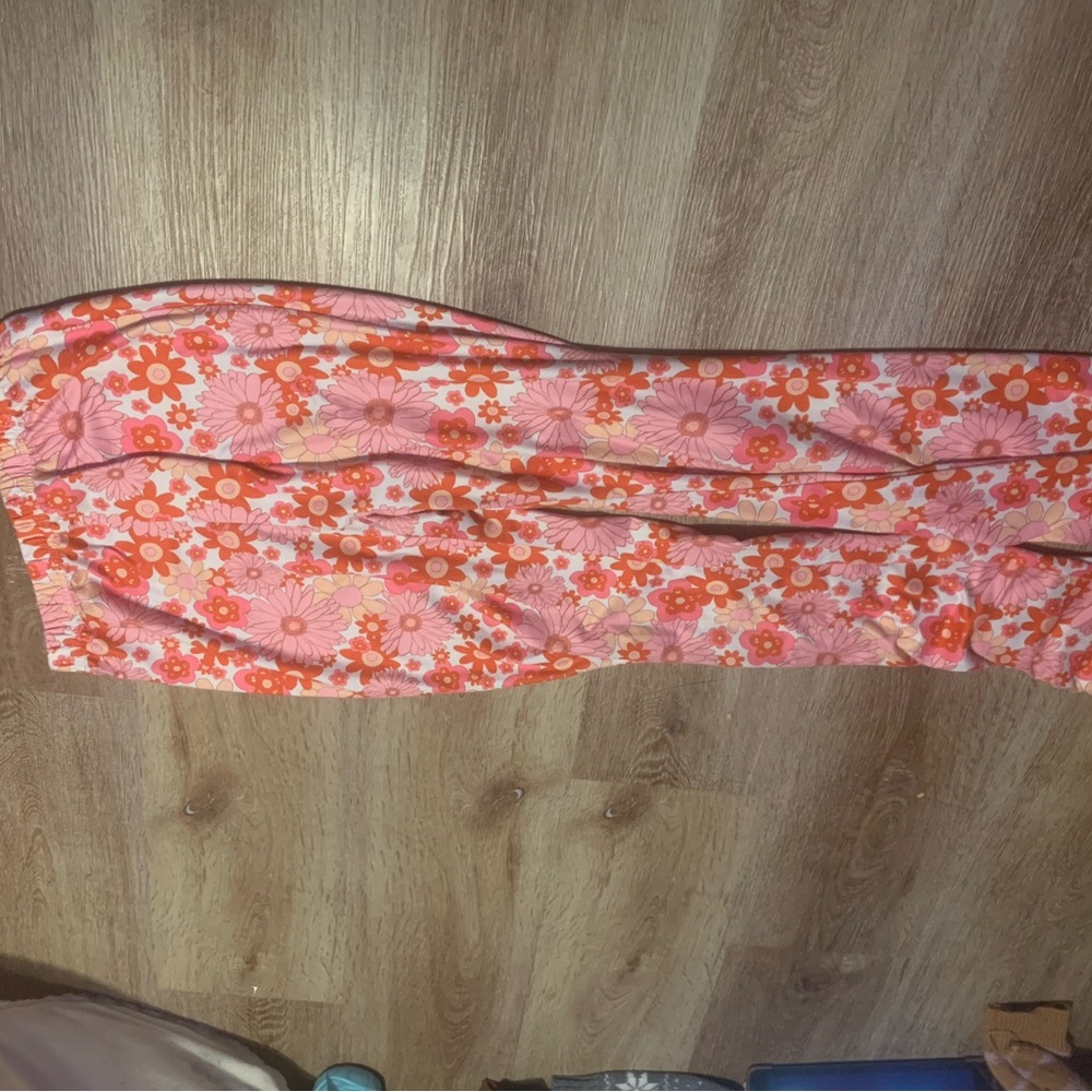 Floral Pink and Orange Leggings